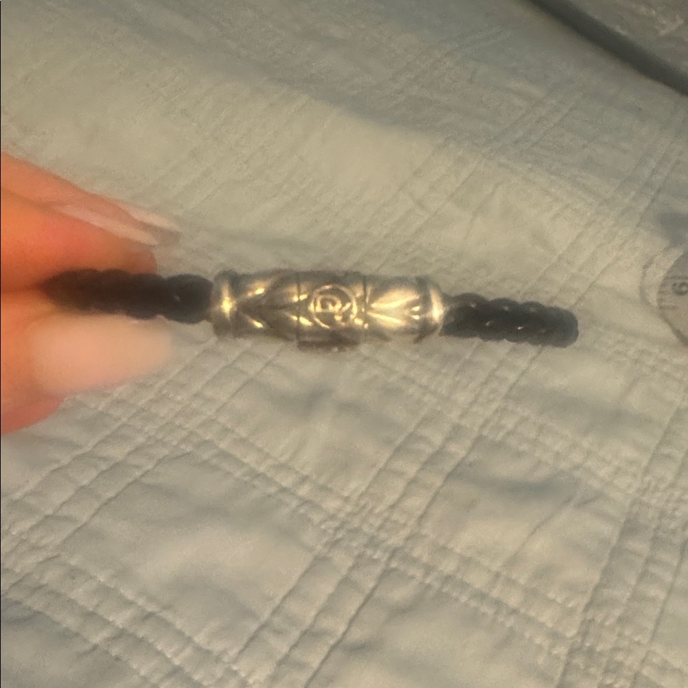 David Yurman Mens/unisex Black and Silver Bracelet